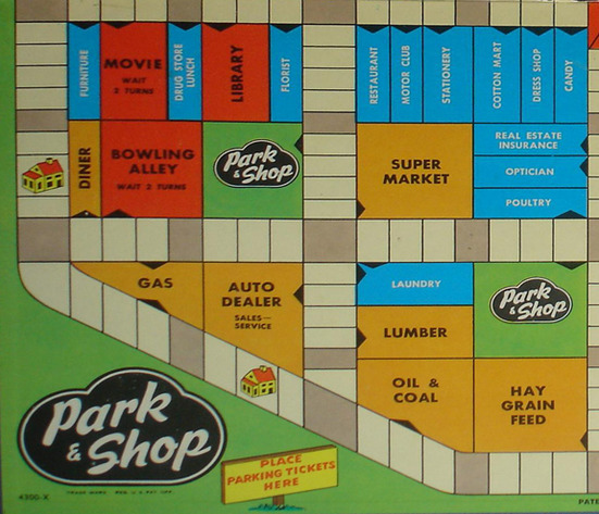 Top 1960 “Park and Shop” board game by Milton Bradley